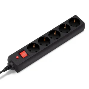 Сетевой фильтр Buro 500SH-1.8-B 1.8 м, 5 розеток, черный, коробка BURO