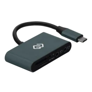 Кард-ридер Digma CR-СA2512-G/темно-серый/SD/TF/micro-SD/USB Type-C/алюминий Digma