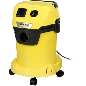 Строительный пылесос Karcher WD 3 P V-17/4/20 желтый, 1000 Вт, уборка сухая/сбор воды, пылесборник мешок/контейнер, 17 л Karcher