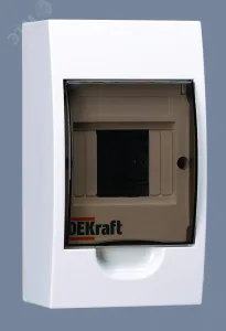Корпус навесной ЩРН-П-4 20х11х9 4мод.IP41 пластик. 31008DEK DEKraft
