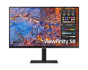 Монитор Samsung 27" ViewFinity S8 S27B800PXI IPS LED 16:9 3840x2160x60Hz 5ms 350cd 1000:1 178/178 1,07 млрд;HDR400;DP; HDMI; USB-C(90 Вт); USB3.0x3; RJ45;Tilt; Swiv; GameMode;HAS; Pivot; VESA; Black LS27B800PXIXCI Samsung