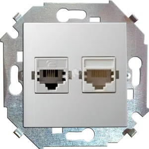 Розетка компьютерная 2-м СП 15 RJ45 кат.5E Systimax механизм бел. 1591593-030 Simon