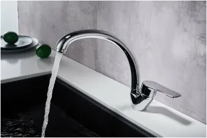Смеситель одноручный для кухни с высоким поворотным изливом, хром Decoroom
