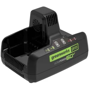 Быстрое зарядное устройство для двух аккумуляторов Greenworks G60DC10, 60V, 10А 2954407 GREENWORKS