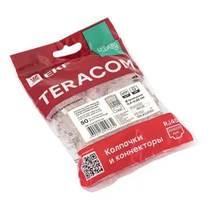 Коннектор RJ-45 TERACOM неэкранированный 8P8C Cat.5E универсальный (упак.50шт) EKF