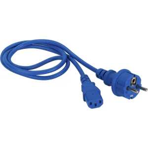 Шнур питания Lanmaster C13-Schuko прямая, 3х0.75, 220В, 10А, синий, 2 метра LANMASTER