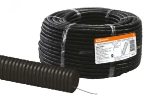 Труба гофрированная ПНД d 20 с зондом (100 м) легкая черная SQ0413-0002 TDM ELECTRIC