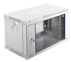 Шкаф настенный ЦМО ШРН-Э-6.350 6U 600x350 мм пер. дв. стекл несъемные бок. пан. серый ЦМО