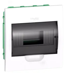 Бокс встраиваемый СП City9 Box 1 ряд 8мод. с прозр. дверцей SE EZ9E108S2FRU Systeme Electric