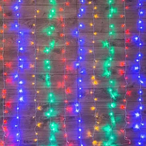 Гирлянда светодиодная "Светодиодный Дождь" 3х2м 240LED мультиколор 12Вт 230В IP20 свечение с динамикой провод прозр. 235-098 NEON-NIGHT