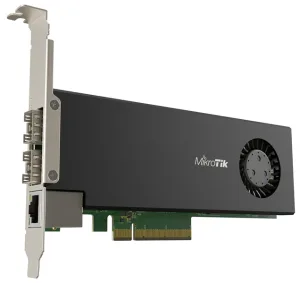 Сетевая карта MikroTik Cloud Core Router 2004-1G-2XS-PCIe network interface card with quad-core ARMv8 64-bit AL32400 CPU, 4GB RAM, 2x25G SFP28 cages, 1xGbit LAN, RouterOS L6 MikroTik