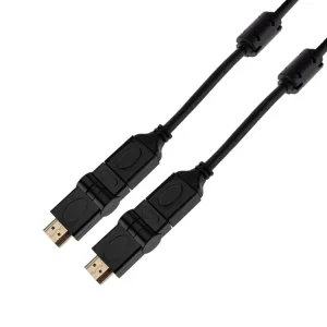 Шнур HDMI - HDMI 1,4, 2м, Gold, с фильтрами, угловой 360° 17-6204-3 Rexant