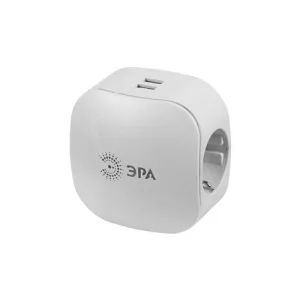 Сетевой разветвитель ЭРА SP-3e-USB-2A, белый Эра