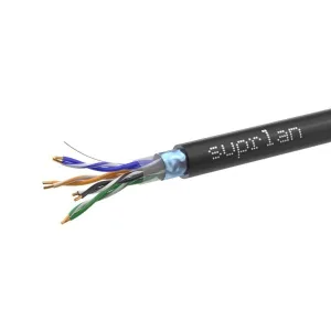 Кабель витая пара F/UTP кат.5E 4х2х24AWG solid Cu PE Outdoor Standard черн. (м) 01-1028-1 SUPRLAN