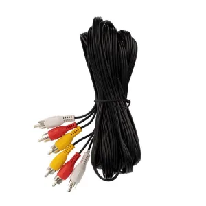Шнур 3 RCA - 3 RCA, 5м, черный 17-0205 Rexant