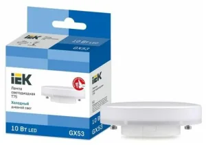 Лампа светодиодная IEK LLE-T80-10-230-65-GX53 T75 таблетка 10Вт 230В 6500К GX53 IEK (ИЭК)