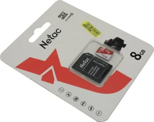 Флеш карта Netac P500 ECO MicroSDHC 8Gb C10 NT02P500ECO-008G-R,, адаптер в комплекте NETAC