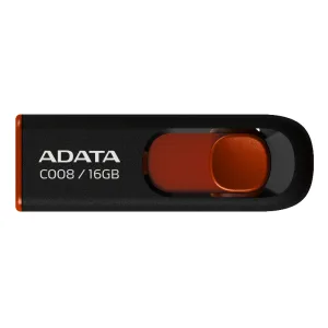 Флешка USB ADATA Classic C008 (AC008-16G-RKD), 16Gb, USB 2.0, R/W 30/6, черный/красный ADATA