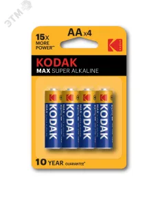 Батарейка MAX LR6-4BL [KAA-4 ] (80/400/17600) СТРОГО КРАТНО 4 шт Б0005120 Kodak