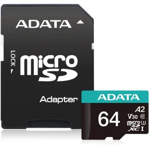 Флеш карта microSDXC 64GB ADATA AUSDX64GUI3V30SA2-RA1 ADATA