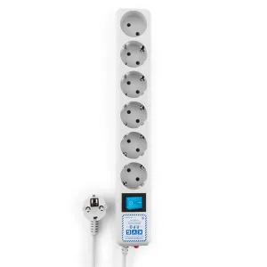 Фильтр-удлинитель Power Cube PRO, 1,9 м, LC контур, 16А/3,5кВт Surge protector Power Cube Pro 1,9 m, LC circuit, 6 outlets (белый) 16A/3,5kVt Power Cube