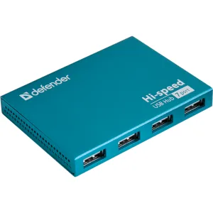 Концентратор USBы Defender Septima Slim, USB 2.0, USB 7 портов, блок питания/USB DEFENDER