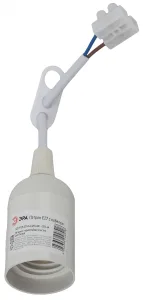 Патрон E27 с клеммной колодкой пластик бел. (50/200/6000) Б0043676 Эра
