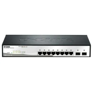 Коммутатор D-Link DGS-1210-10/F1A, 8×1 Гбит/с + 2×1 Гбит/с SFP, настраиваемый D-Link