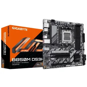 Материнская плата Gigabyte B850M DS3H, AM5, AMD B850, 4xDDR5, 4xSATA, 2xM.2, 1xPCIe 5.0 x16, 1xPCIe 3.0 x4, HDMI, 2xDisplayPort, 1x2.5Gb LAN, USB Type-C, 3x3.5 мм, 7.1, microATX Gigabyte