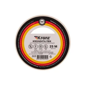 Изолента ПВХ 0.13х15мм 25м бел. KR-09-2101 Kranz