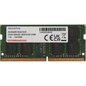 Оперативная память ADATA, DDR4, 16GB (1x16GB), 3200MHz, CL22, SO-DIMM ADATA
