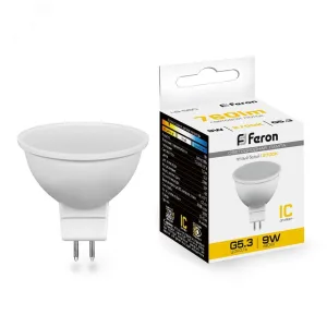 Лампа светодиодная LED 9вт 230в G5.3 теплый 25839 Feron