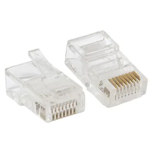 Коннектор RJ-45 TERACOM PRO неэкранированный 8P8C 30мкд Cat.5E универсальный (упак.50шт) EKF