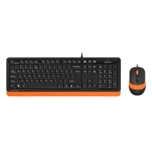 Комплект клавиатура+мышь A4Tech FStyler F1010 проводной, USB, 1600 DPI, чёрный/оранжевый A4Tech