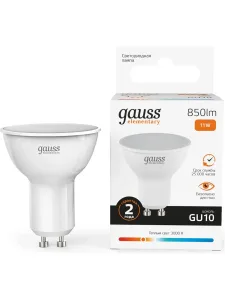 Лампа светодиодная Gauss Elementary MR16 11W 850lm 3000K GU10 LED Gauss