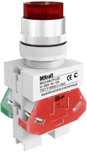 Кнопка ABLFP 22мм красная LED 24В AC/DC ВK-22 25070DEK DEKraft