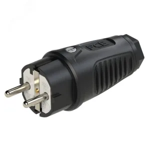 Вилка каб 16A/250V/2P+E/IP54 корпус черный, маркер черный 00-00026997 AlpenBox