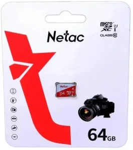 Флеш карта Netac P500 ECO 64Gb MicroSDXC U1/C10 up to 80Mb/s, retail pack card only NETAC