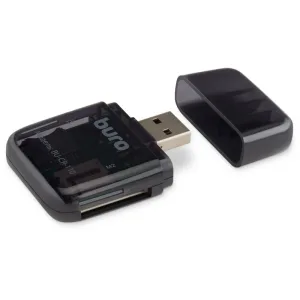 Кард-ридер Buro BU-CR-110 черный/MMC/MS/MS Duo/MS Micro M2/MS Pro/RS-MMC/SD/SDHC/TF/micro-SD/miсro-SDHC/USB 2.0/пластик BURO