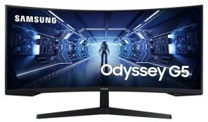 Монитор 34" Samsung Odyssey G5 C34G55TWWI VA 3440x1440, 165 Гц, 1 мс, 21:9, 250 кд/м2, 1xHDMI, 1xDP, изогнутый, черный Samsung