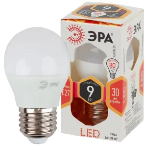 Лампа светодиодная ЭРА LED smd P45-9w-827-E27 Эра