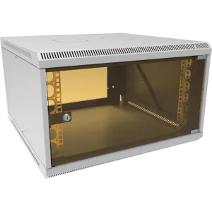 Шкаф коммутационный Suprlan (05-1066) настенный 6U 600x600 мм пер. дв. стекл направл. под закл. гайки 70 кг RAL 7035 535 мм 19.37 кг 360 мм SUPRLAN