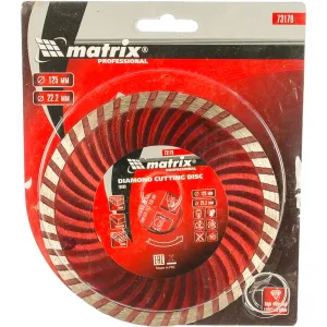 Диск алмазный Matrix отрезной Turbo, 125 x 22,2 мм, сухая резка Professional MATRIX