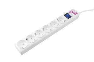 Фильтр-удлинитель Power Cube 3,0 м 6 розеток с заземлением (белый) 16А/3,5кВт/ Surge protector Power Cube 3,0 m 6 outlets (white) 16A / 3,5kVt Power Cube