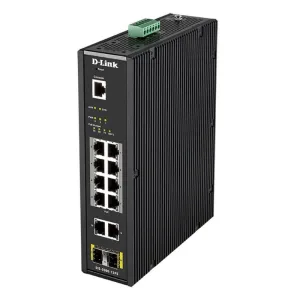 Коммутатор D-Link DIS-200G-12PS/A2A, 10×1 Гбит/с (8 PoE+) + 2×1 Гбит/с SFP, управляемый D-Link