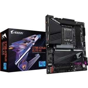 Материнская плата GIGABYTE Z790 AORUS ELITE AX, LGA1700, Intel Z790, 4xDDR5, 6xSATA, 4xM.2, 3xPCIe x16, DisplayPort, HDMI, 1x2.5Gb LAN, USB Type-C, 2x3.5 мм, 7.1, ATX Gigabyte