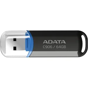Флешка USB ADATA Classic C906 (AC906-64G-RBK), 64Gb, USB 2.0, R/W 15/5, черный/синий ADATA