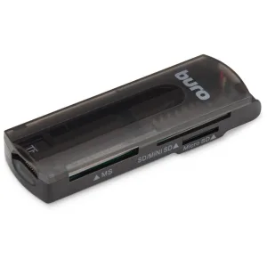 Кард-ридер USB 2.0 Buro BU-CR-108 черный BURO