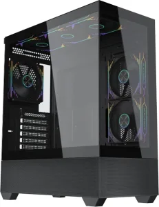 корпус Accord ACC-EL1B TG black w/o PSU ATX 2xUSB2.0 1xUSB3.1 audio bott PSU ACCORD