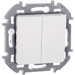Выключатель 2-кл. 1п 1мод. СП Inspiria 10А IP20 250В 10AX механизм бел. IEK 673620 Legrand (группа IEK)